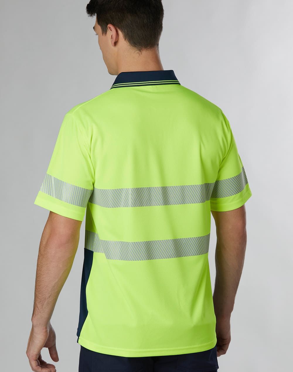 Custom Hi-Vis Polos (Orange Charcoal) Unisex CoolDry Polyester Online in Perth Australia