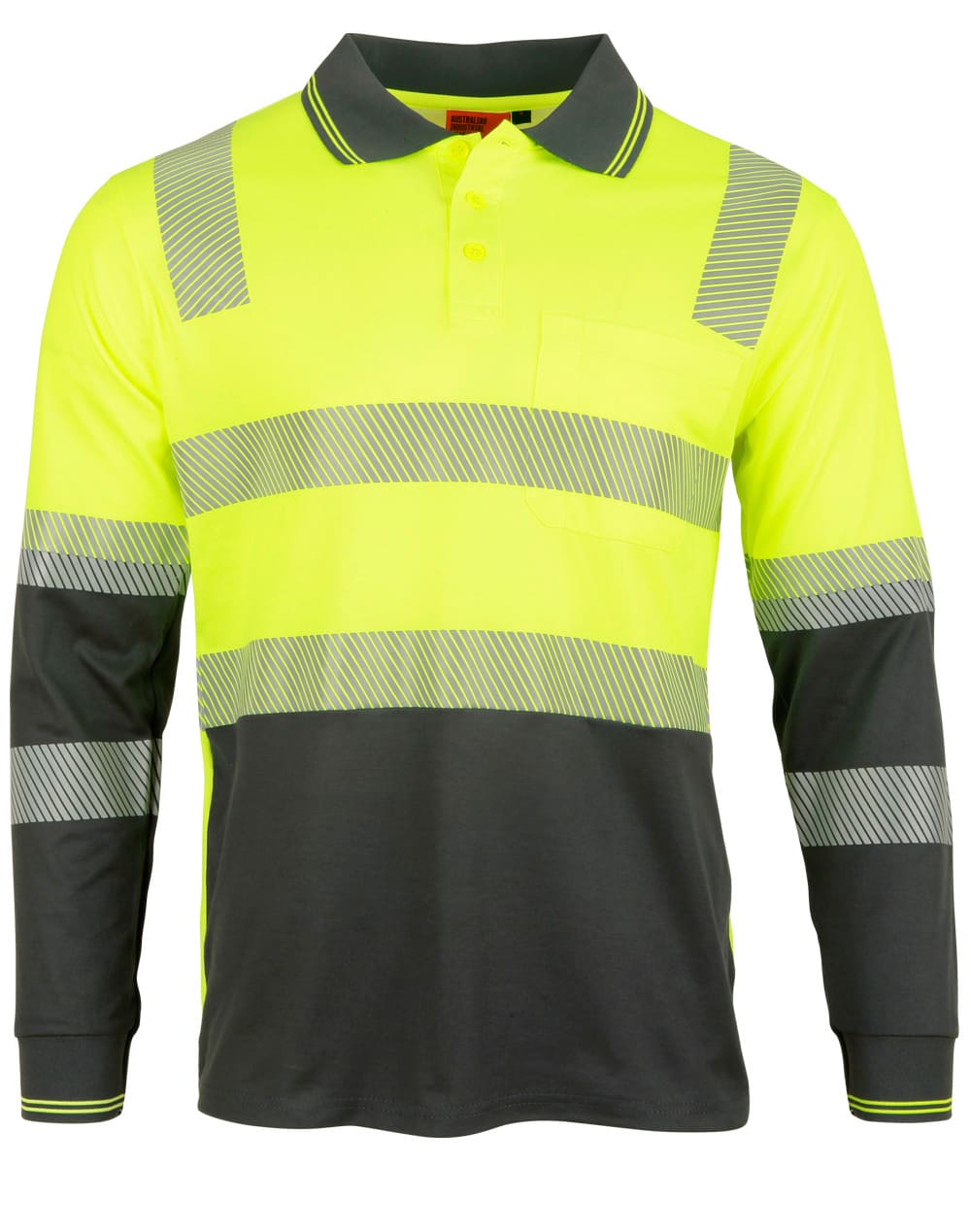 Custom Long Sleeve Hi-Vis Polos (Orange Navy) Unisex TrueDry Online Perth Australia