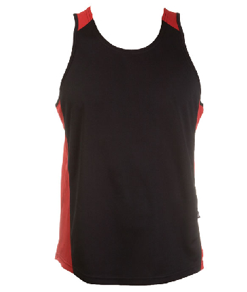 Custom Made Black Red OC Mens Basketball Singlets in Perth