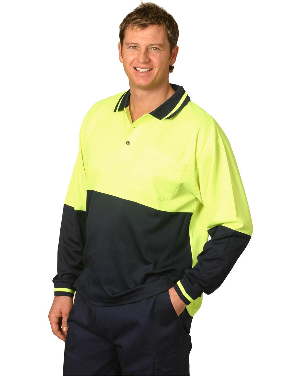 Custom Made Safety Mens Long Sleeve Polos Shirt Online Perth Australia
