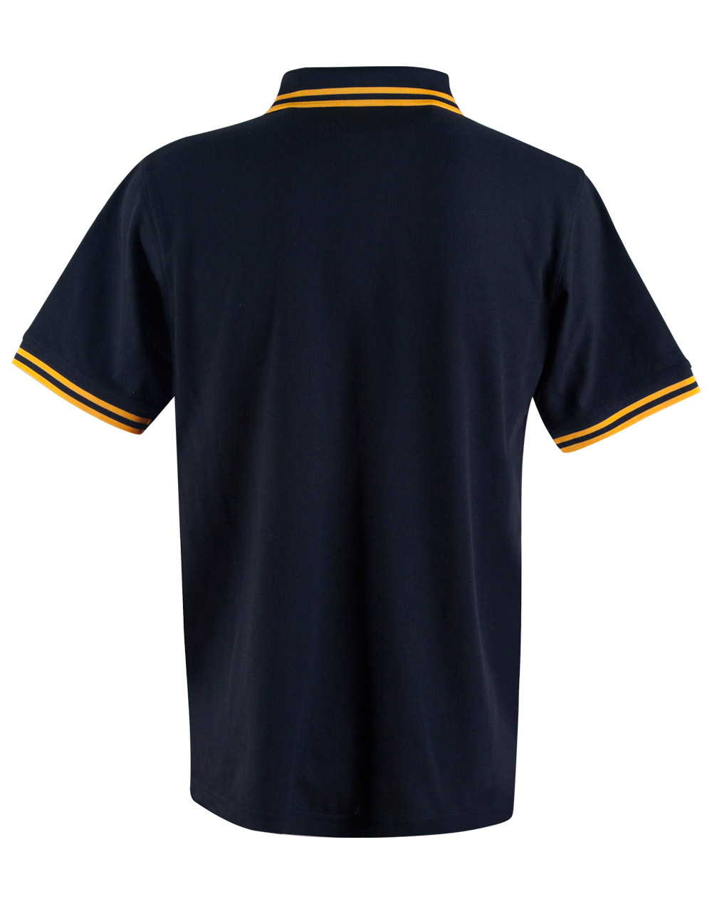 Custom Mens Black Gold Grace Pique Polo Shirt Online Perth Australia