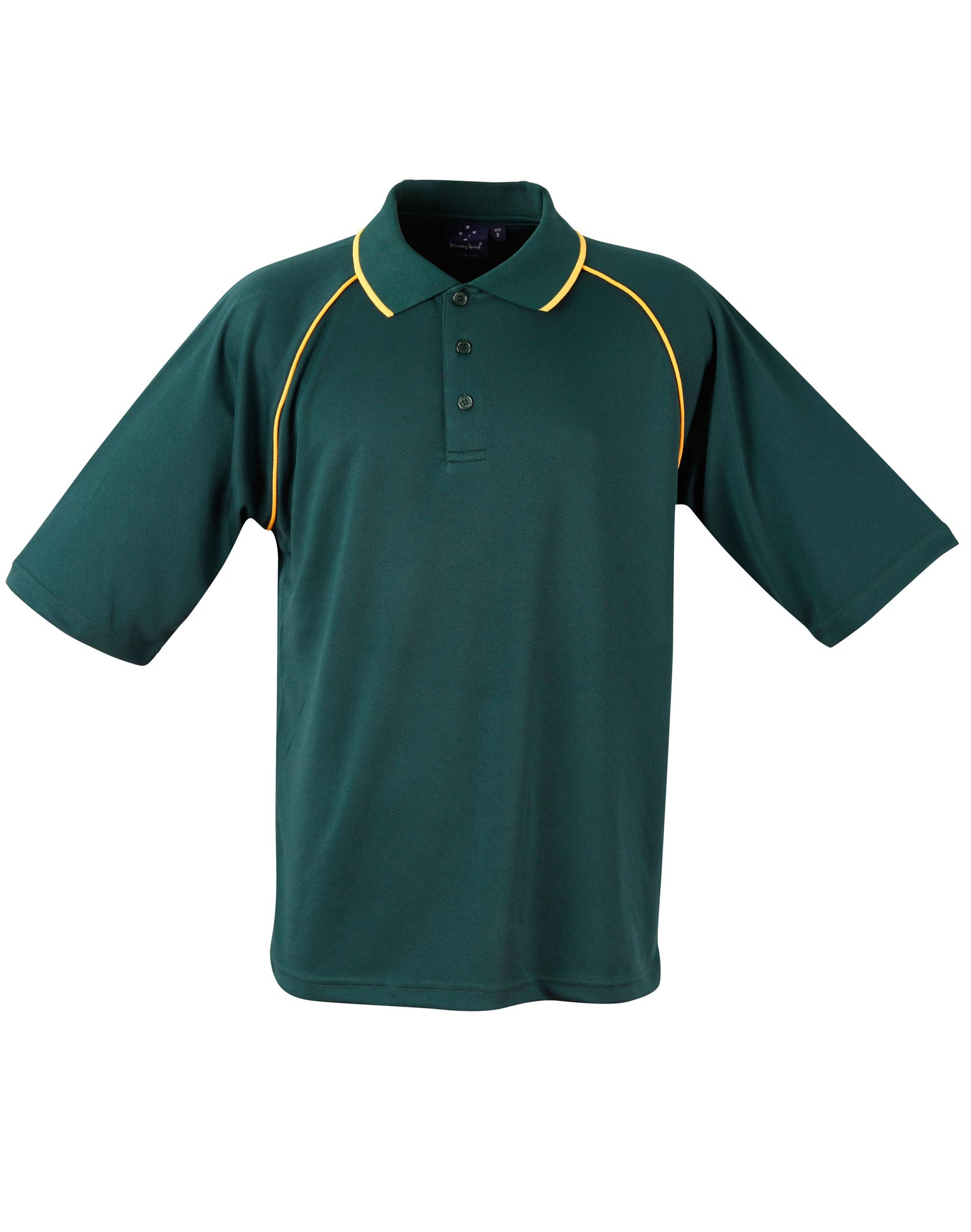 Custom Men's (Bottle, Gold) Champion Raglan Polo Shirts back side Online Perth Australia