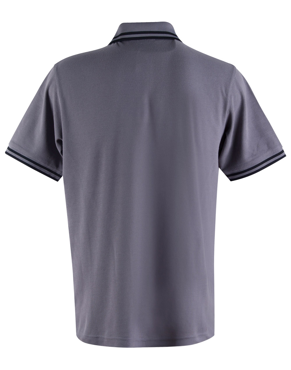 Custom Mens Grey Black Grace Pique Polo Shirt Online Perth Australia