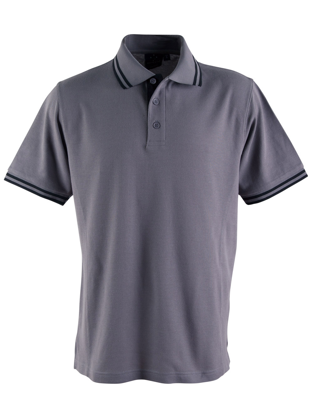 Custom Mens Grey Black Grace Pique Polo Shirt backside Online Perth Australia