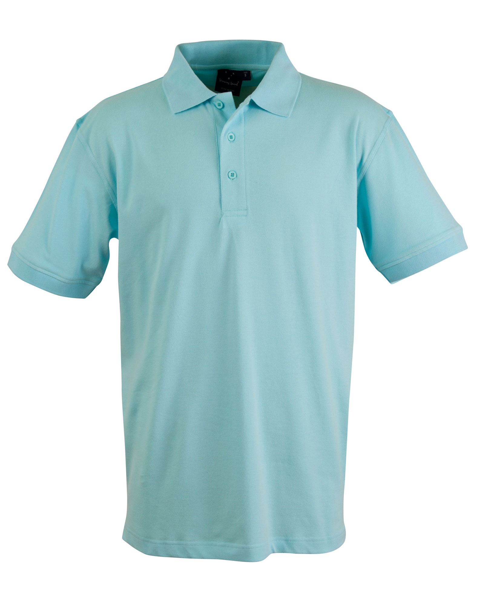 Custom Mens Green Tea Darling Harbour Cotton Stretch Polo Shirts backside Online Perth Australia