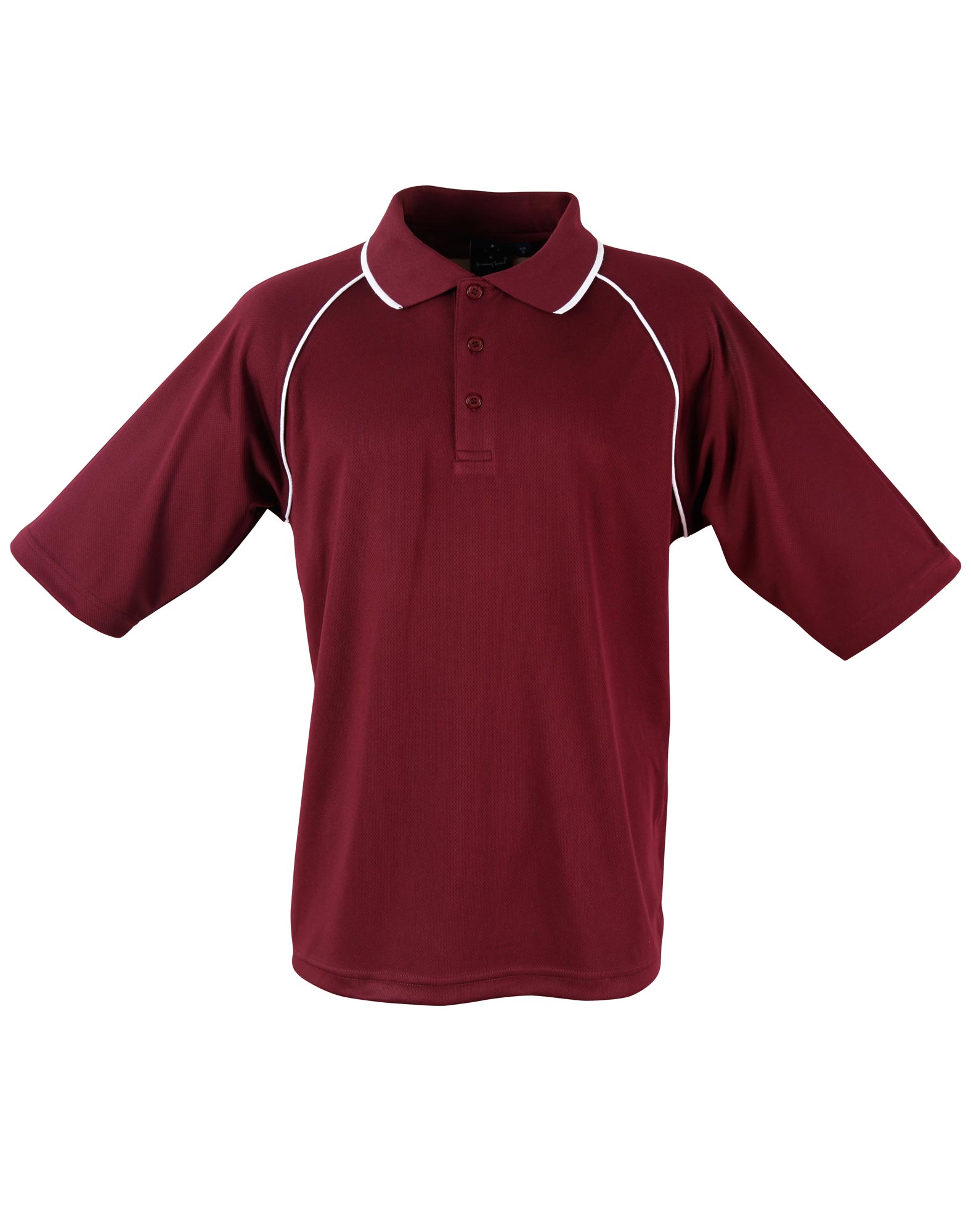 Custom Men's (Maroon, Whie) Champion Raglan Polo Shirts back side Online Perth Australia