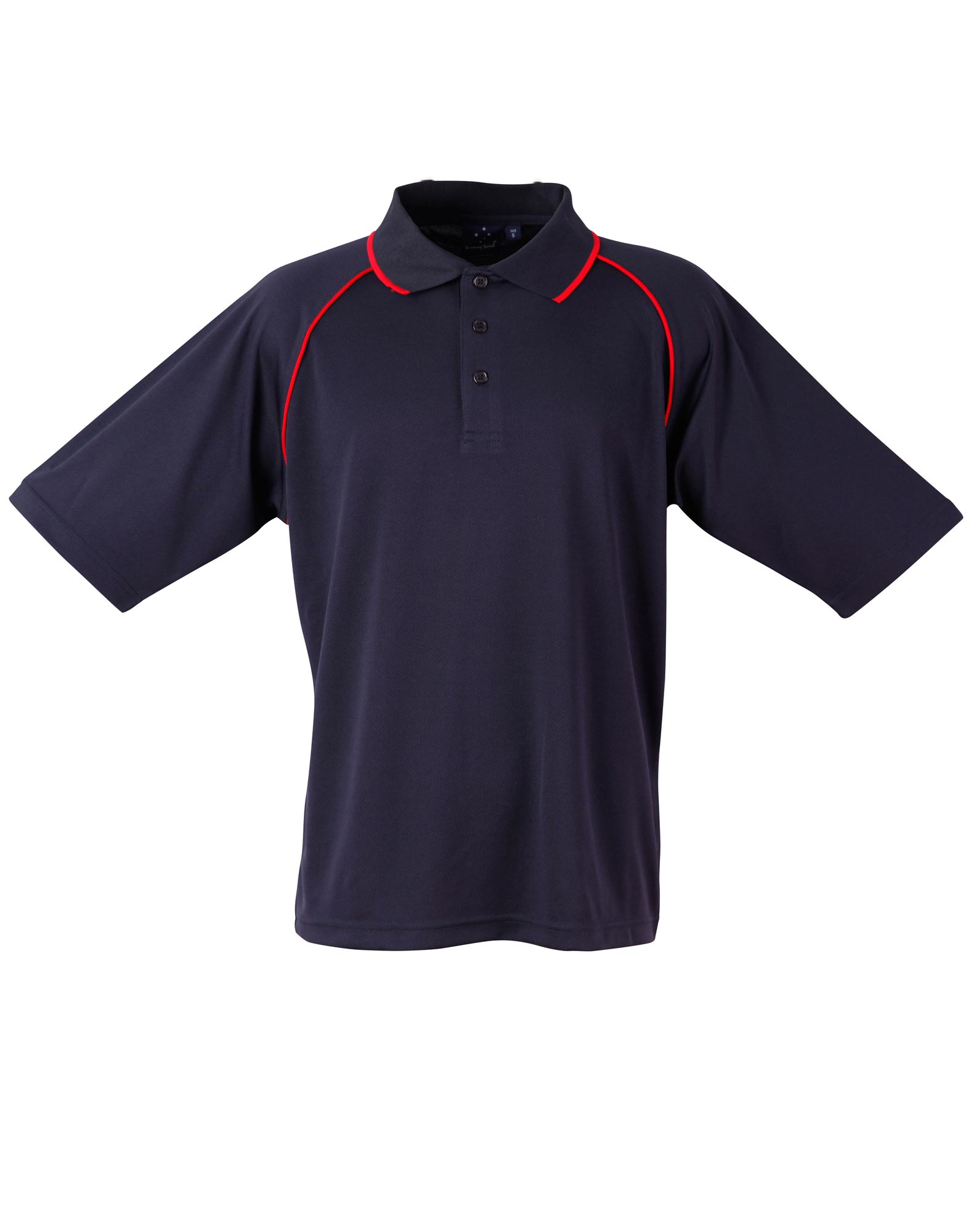 Custom Men's (Navy, Red) Champion Raglan Polo Shirts back side Online Perth Australia