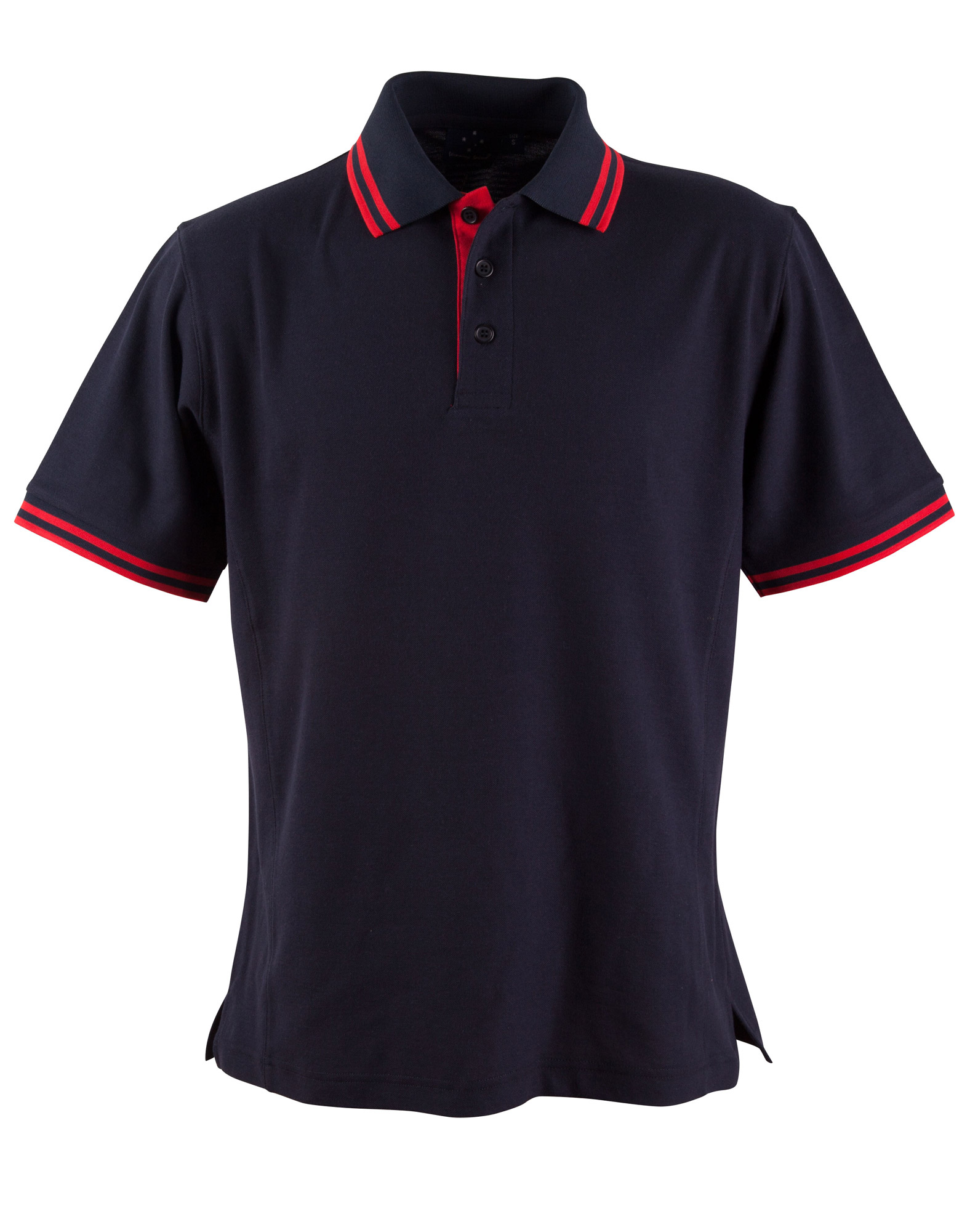 Custom Mens Navy Red Grace Pique Polo Shirt backside Online Perth Australia