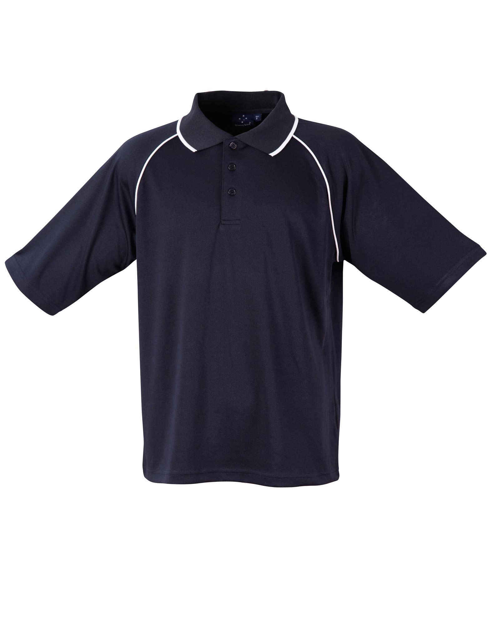 Custom Men's (Navy, White) Champion Raglan Polo Shirts back side Online Perth Australia