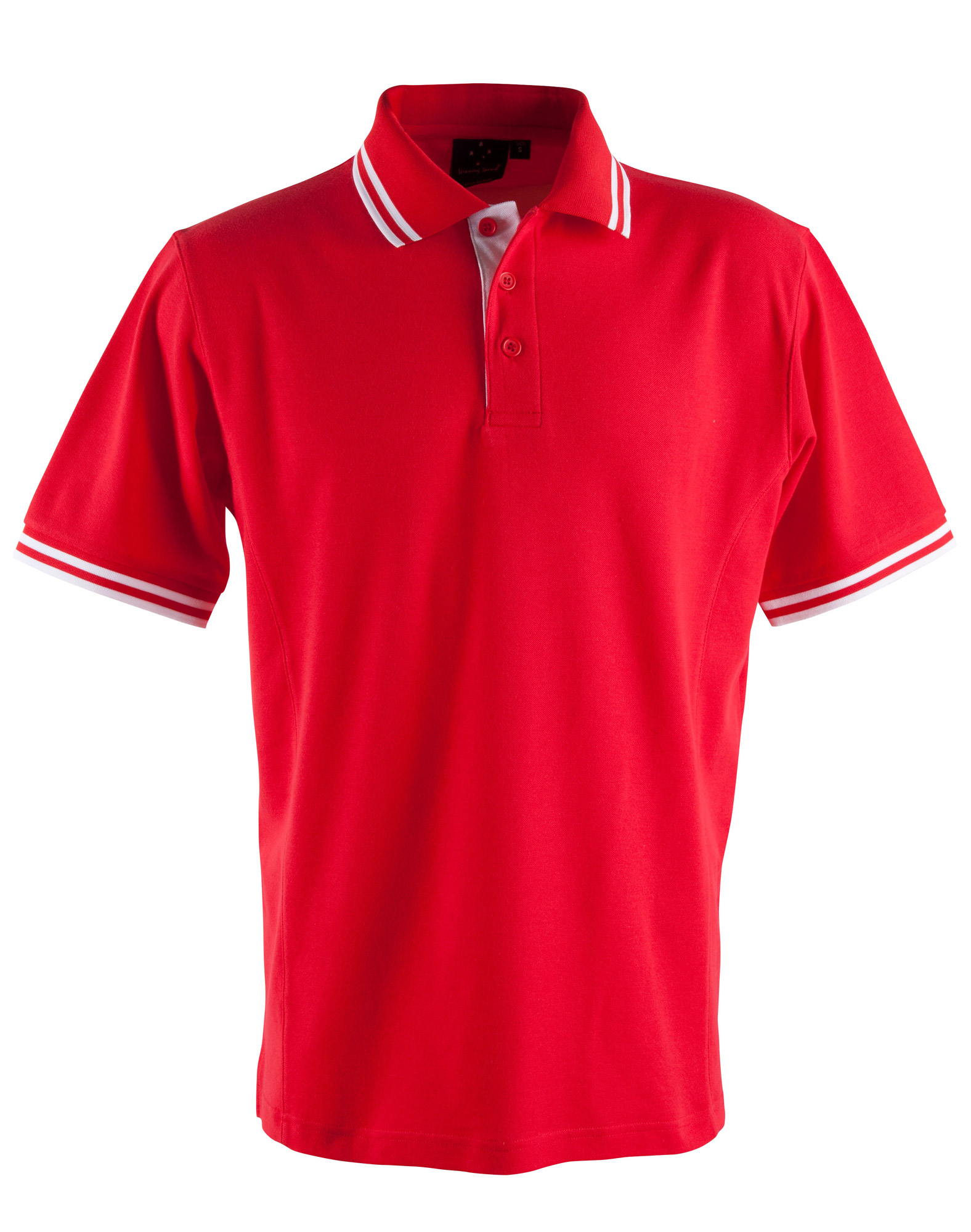 Custom Mens Red White Grace Pique Polo Shirt backside Online Perth Australia