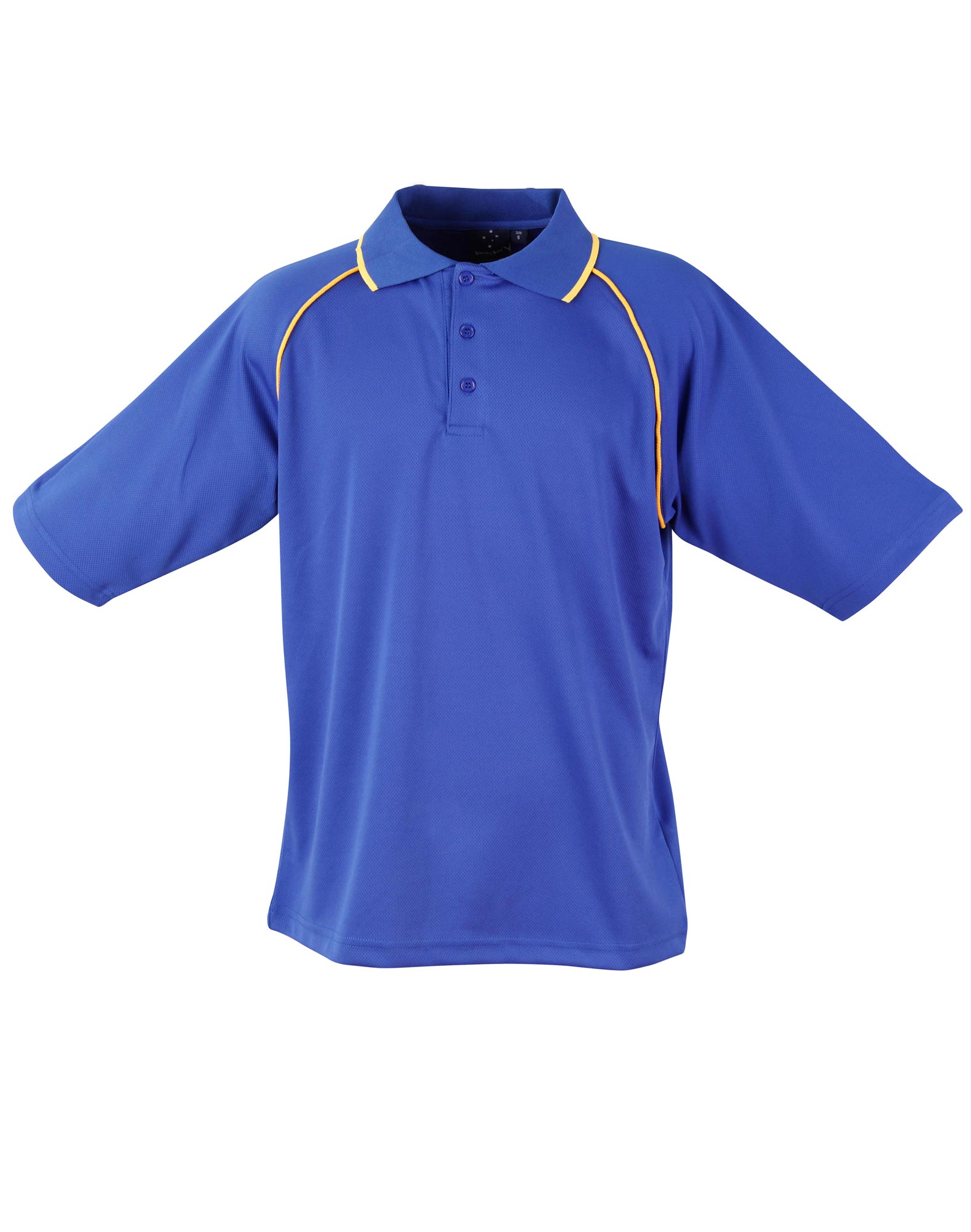 Custom Men's (Royal, Gold) Champion Raglan Polo Shirts back side Online Perth Australia
