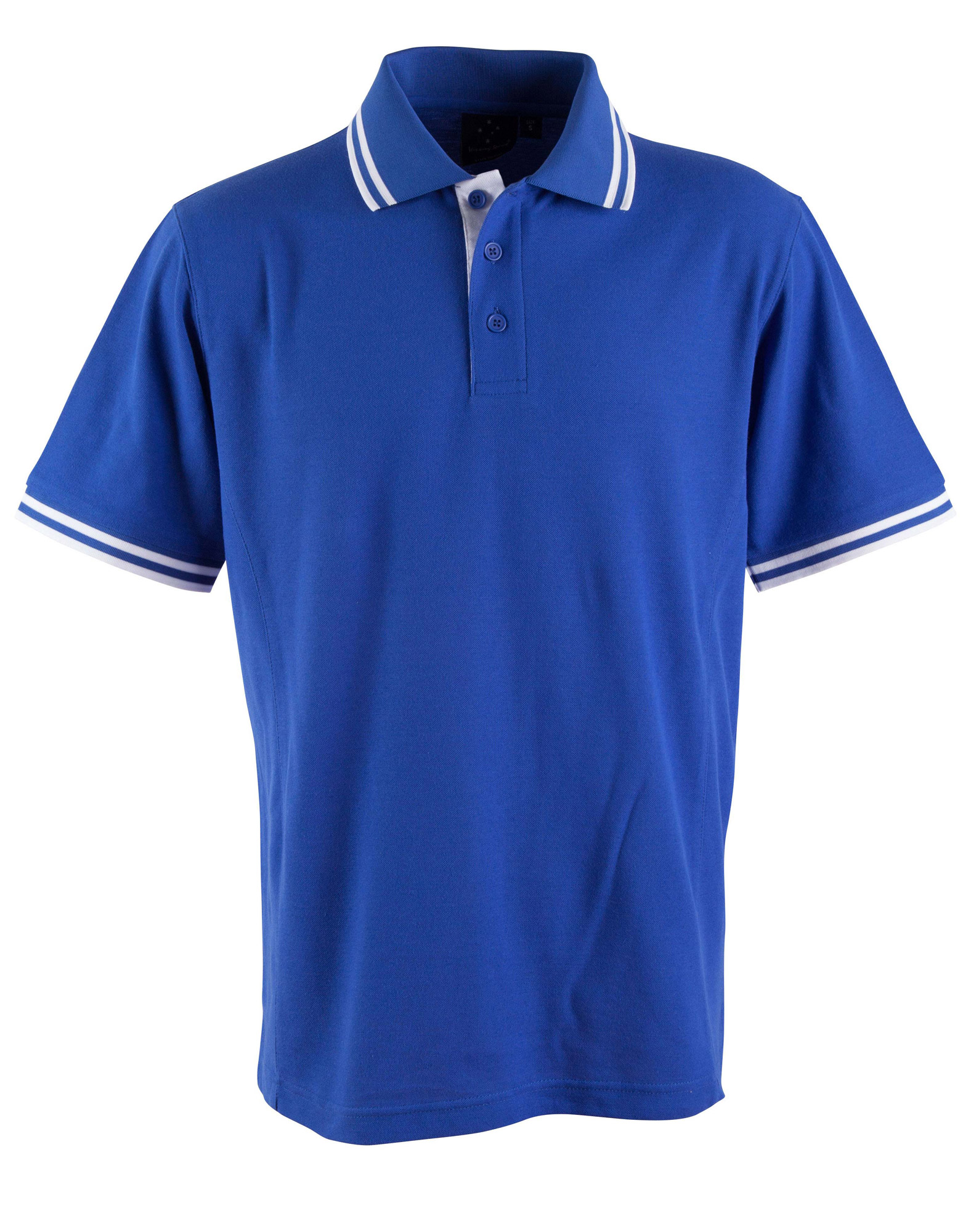 Custom Mens Royal White Grace Pique Polo Shirt backside Online Perth Australia