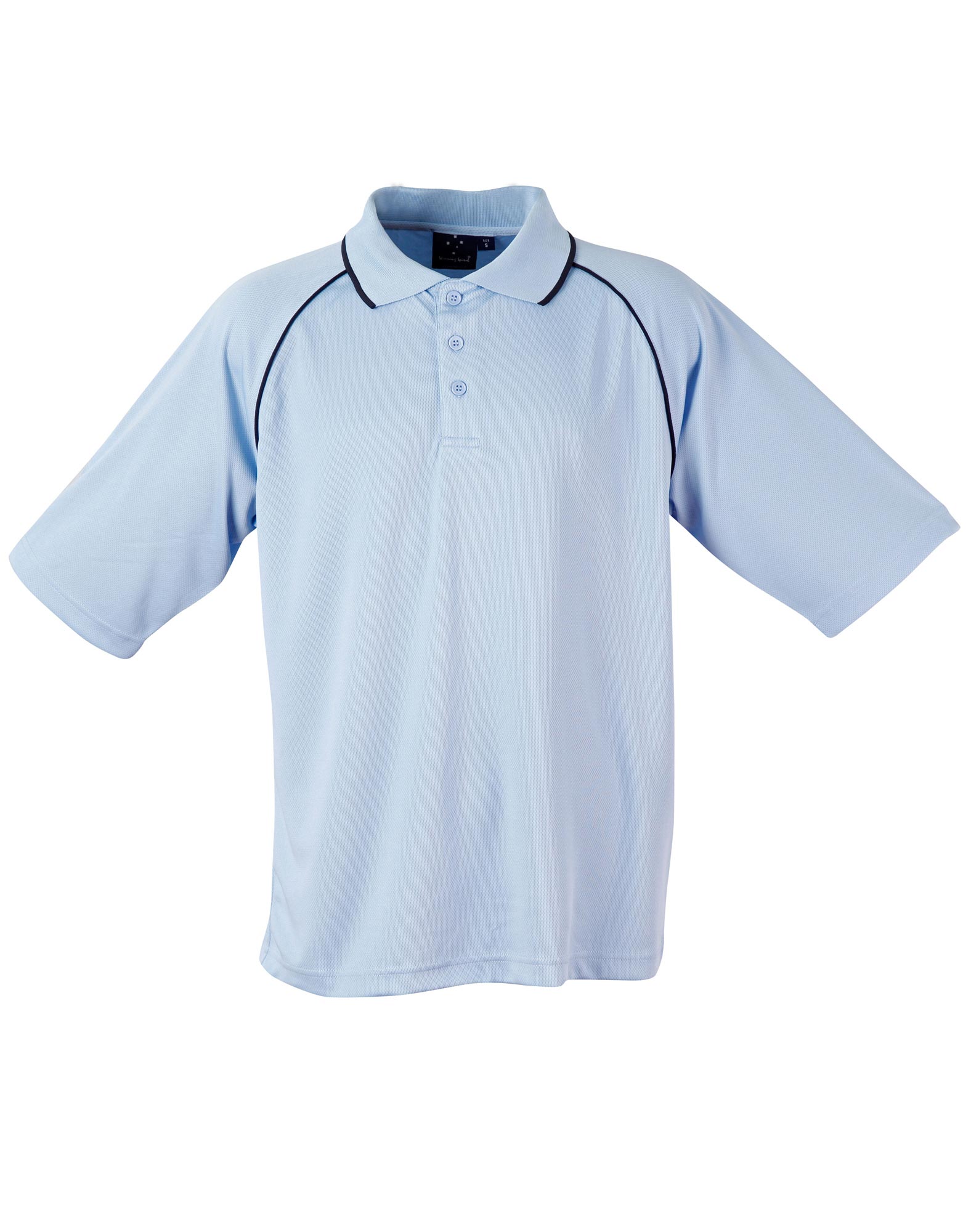 Custom Men's (Skyblue, Navy) Champion Raglan Polo Shirts back side Online Perth Australia