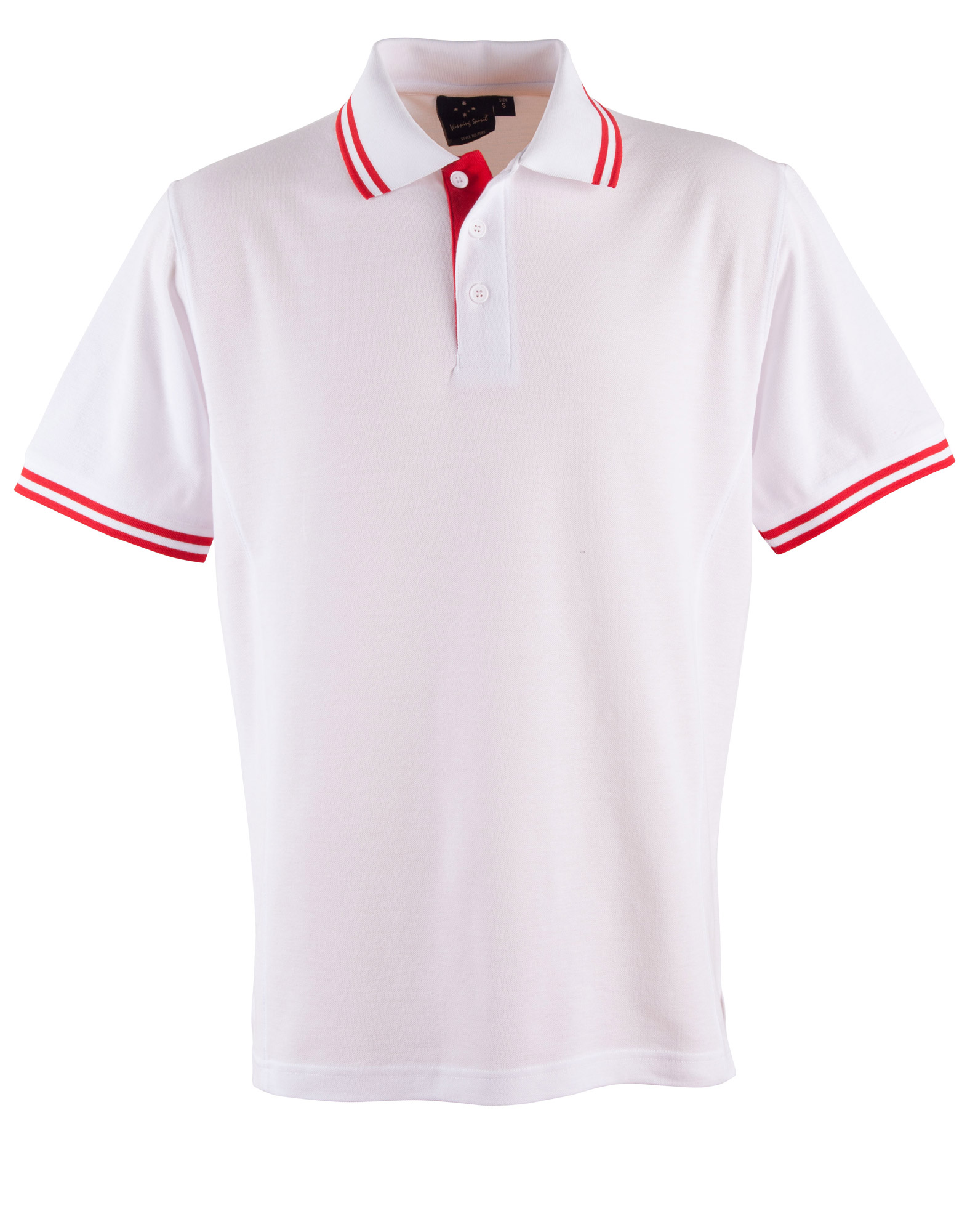 Custom Mens White Red Grace Pique Polo Shirt backside Online Perth Australia