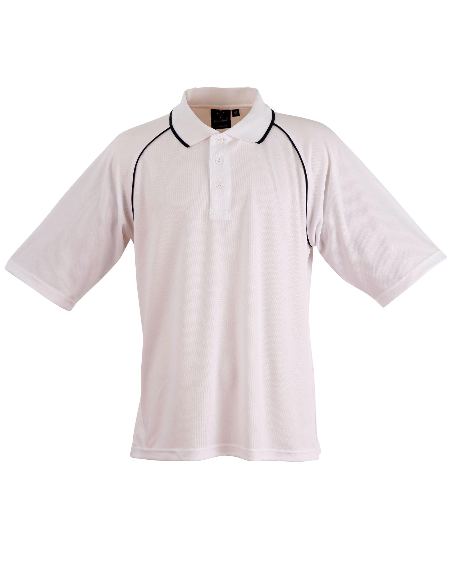 Custom Men's (White Navy Champion Raglan Polo Shirts back side Online Perth Australia