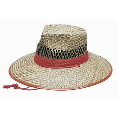 Custom Natural Straw Orange Trim Hats in Perth