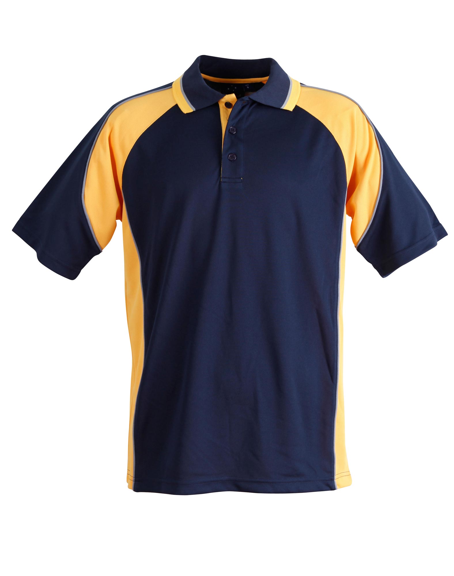 Custom (Navy Gold) Mascot Sublimated Polo Shirts Online Perth Australia