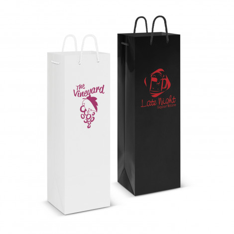 white printed Laminated Wine Bag Perth