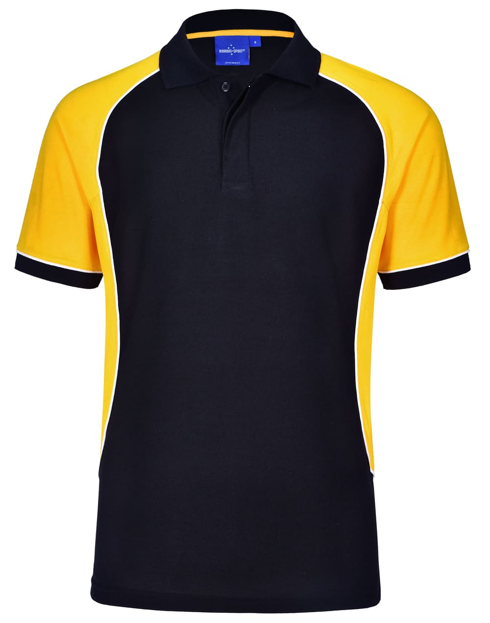 Custom Printed Mens Arena Tri Color Polo T-Shirts Body Length Online Perth Australia