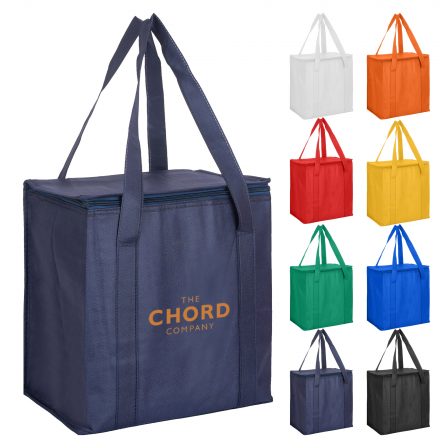 Custom Supermarket Non-Woven Cooler Bag with Zipped Lid Online Perth Australia