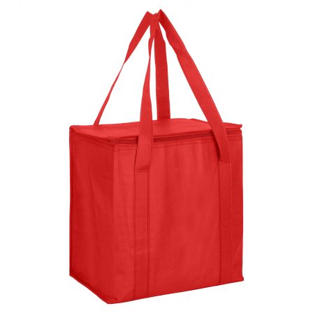 Custom (Red) Non-Woven Cooler Bag with Zipped Lid Online Perth Australia