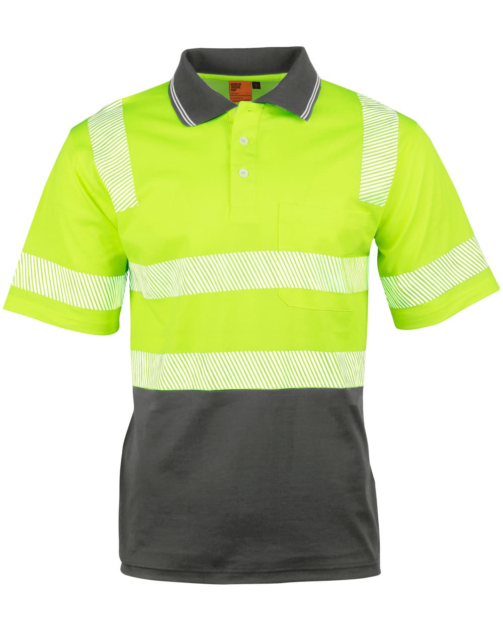 Custom Short Sleeve Hi-Vis Polos (Yellow Navy) Unisex TrueDry Online Perth Australia