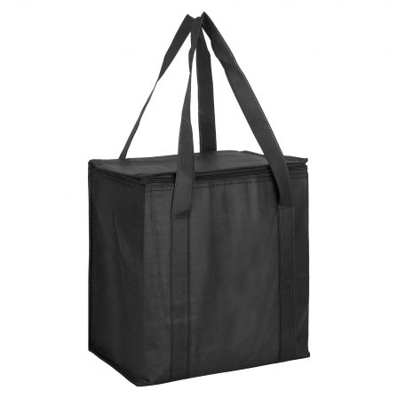 Custom (Black) Non-Woven Cooler Bag with Zipped Lid Online Perth Australia