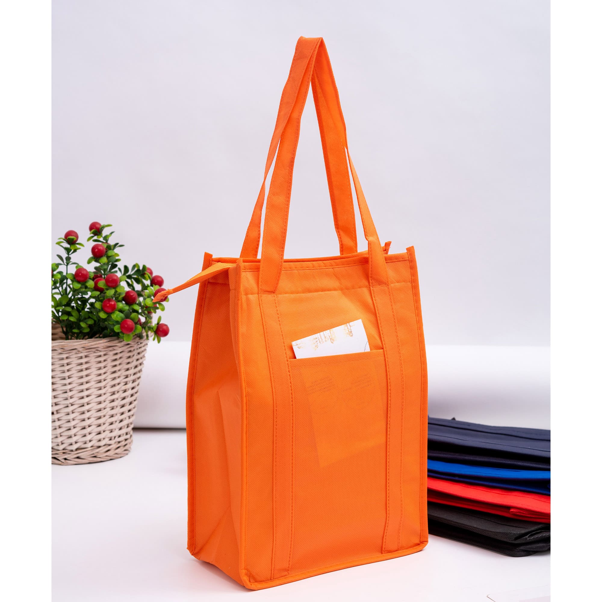 Custom (White) Non-Woven Cooler Bag with Zip Closure Online Perth Australia