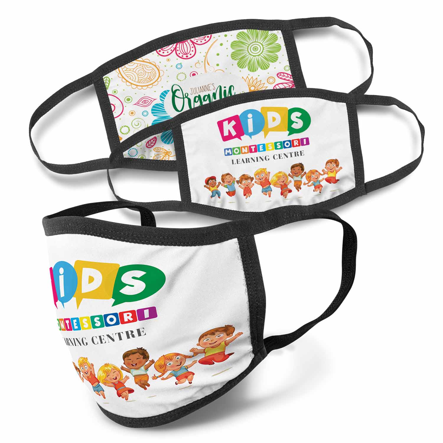 Custom Branded Full Colour Indent 3-Ply Reusable Face Mask Online Australia