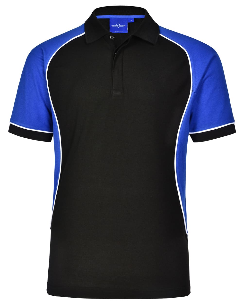 Custom Printed Mens Arena (Black, White, Megenta) Tri-Color Polo T-Shirts Online Australia