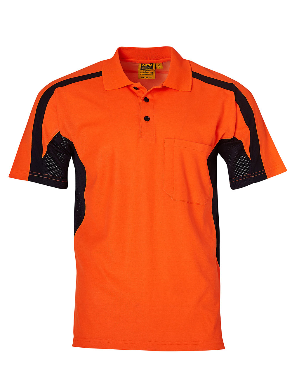 Customized (Orange Navy) Hi Vis Fashion Unisex Mens Safety Polos Online Perth Australia