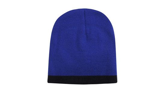 Promotional Corparate Custom Printed Bags Headwears BEANIES Roll Down Two Tone Acrylic Beanie Perth Australia