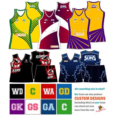custom netball uniforms