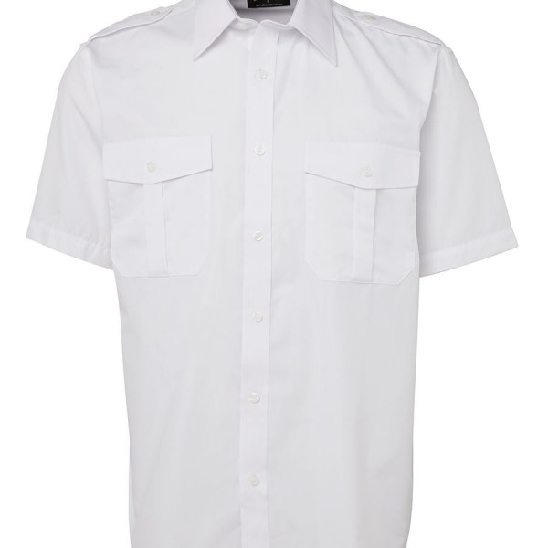 Promotional White Epaulette Shirt S/S in Perth