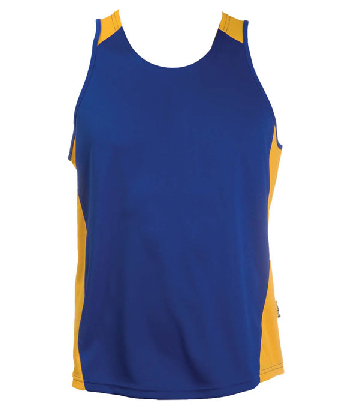 Promotional Printed Navy White OC Mens Basketball Singlets in Australia