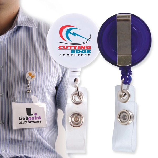 Promotional Printed Corfu Retractable Name Badge Holder Online in Perth Australia